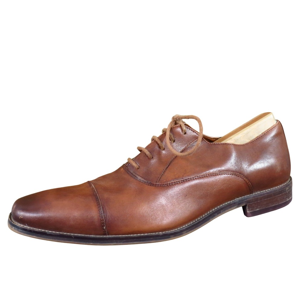 Nordstrom Shop Men Casual Cap Toe Oxford‎ Shoe Size 11 Business Brown Leather